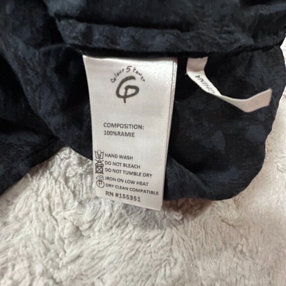 Vivian Yin Colour 5 Power Ramie Asymmetric Dress Medium Crinkle Black Lagenlook - Picture 4 of 8